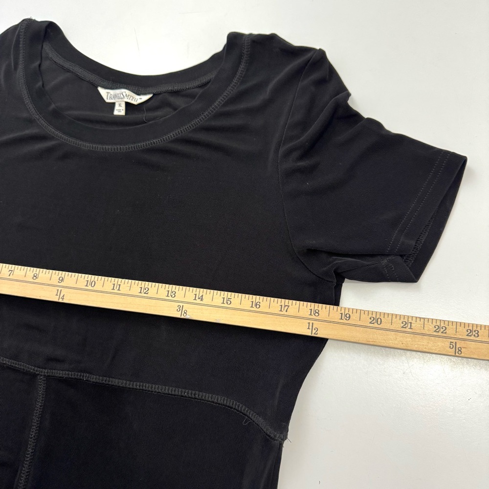 Travel Smith Women’s Sz XL Black Short Sleeve Maxi Dress Slinky Stretchy Comfort - Picture 9 of 11